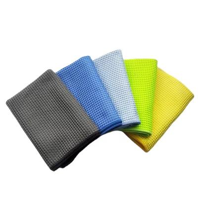 China Microfiber QUICK DRY Towel Waffle Weave 40*40cm Dark Border For Car Wash Detailing Clean Towel for sale