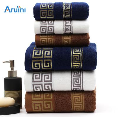 China Hilton Egyptian Plush White 100% Cotton Kid Safe Genuine Turkish Shower Tools Comfortable Towel Luxury Hotel Bath Set for sale