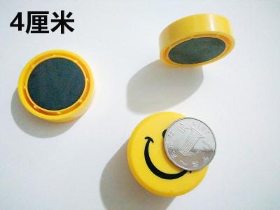 China Plastic Smile Face Small Colored Magnets Round Shape 40 X 9mm Size for sale