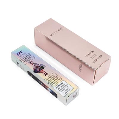 China Recycled Materials Hologram Paper Box Printing UV Cosmetic Lipstick Packaging Cardboard Box for sale