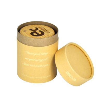 China Recycled Materials Recycled Wrapping Paper Foam Insert Round Candle Box Cylinder Candle Paper Tube Full Color Printing Tube Packaging for sale