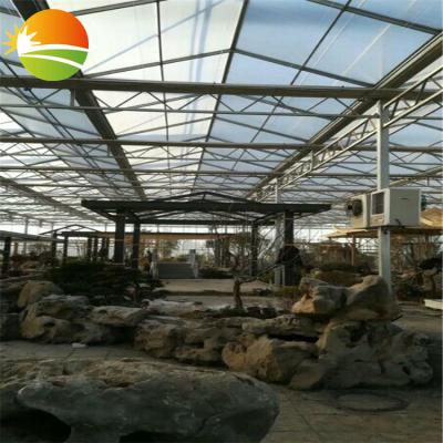 China Stable structure agricultural greenhouse glass/pc sheet/film for sale