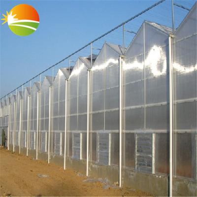 China Hot-Gavanzied Stable Structure Steel Structure PC Glass Sunshade System Greenhouse for sale