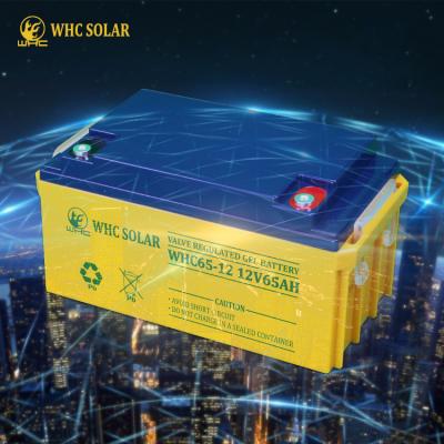 China Factory Price 12v 65ah 200ah Gel Battery SOLAR Deep Cycle Solar Inverter Portable Life Cycle WHC Lead Acid Batteries for sale