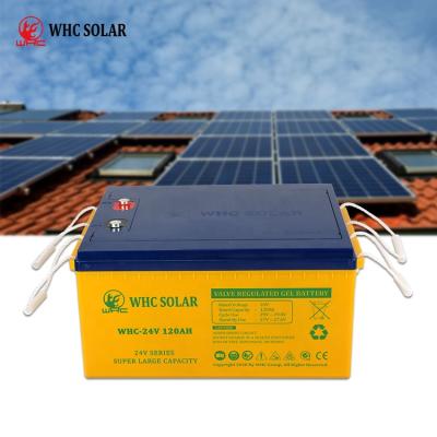 China Hot Selling 12v 100ah 120ah Deep Cycle Life WHC Large Capacity 24V Deep Home Gel Solar Air To Ground Missile Ups Lead Acid Batteries for sale