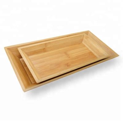 China Sustainable Bamboo Display Tray Rectangle Dish Set For Food Or Fruit Can Be Sold Individually for sale