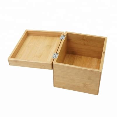 China Wholesale Recipe Sustainable 100% Natural Wooden Bamboo Box With Unique Groove On The Lid for sale