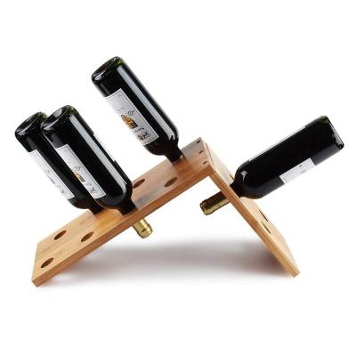 China Wall Mounted Sustainable Foldable Bamboo Wine Rack Wine Rack For High Quality For Wholesale for sale