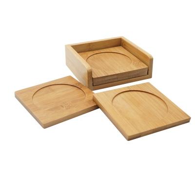 China Sustainable Custom Bamboo Tea Coasters For Beverage for sale