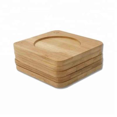 China Resin Sustainable Circle Bamboo Insulation Coasters Set For Beverage for sale