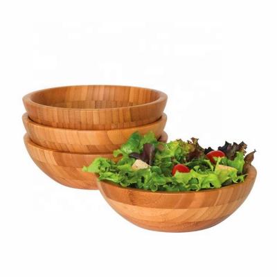 China Eco-Friendly Bamboo Serving Salad Bowl New Sustainable Style Soup Natural for sale