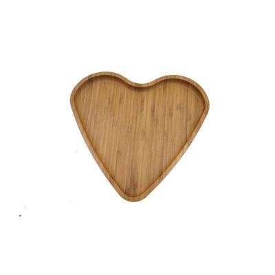 China Disposable Bamboo Wooden Bread Tray Storage Dish Snack Tray Ring Holder Bracelets Jewelry Organizer Heart Shape Earrings for Kitchen for sale