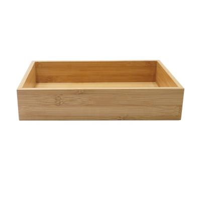 China Freshness Preservation Custom Drawer Storage Box Small Desk Organizer Bamboo Wooden Holder for sale