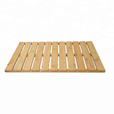 China Sustainable Natural Bamboo Wood Slatted Duck Panel Shower Non - Slip Bath Mat for sale