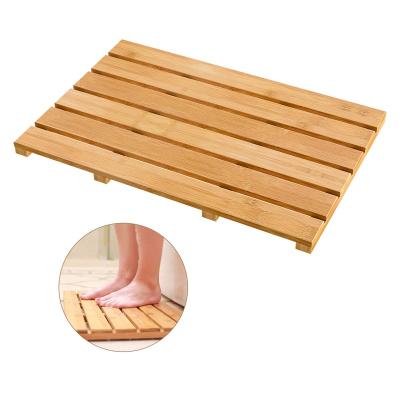 China Sustainable Bath Mat For Shower Luxury Non Slip Bamboo Water Proof Bathroom Sturdy Rug For Indoor Or Outdoor Use Natural for sale