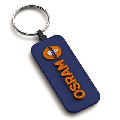 China square shape with custom logo soft pvc /silicone/rubber key chain for decoration/promotion for sale