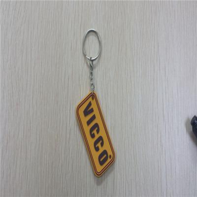 China square shape with custom logo soft pvc /silicone/rubber key chain for decoration/promotion for sale