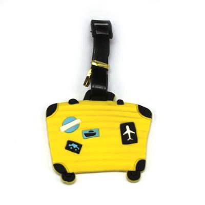 China Desinger Luggage Shape plastic/silicone/rubber luggage tag with your logo for sale