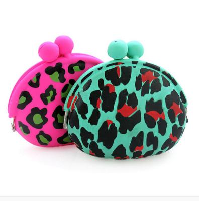 China leopard print silicone purse/ silicone coin purse/ silicone pouch for women for sale