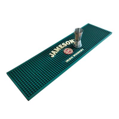 China customized beer spill Silicone soft pvc rubber bar drip rail mat with logo for sale