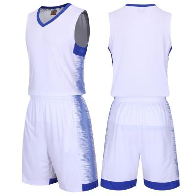 China Custom Antibacterial Basketball Uniform Design Youth Basketball Uniform White Quick Drying Breathable Custom Set for sale