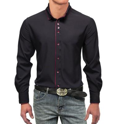 China Anti-pilling men's dress shirts stand up collar shirts for men for sale