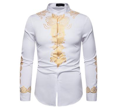 China OEM/ODM 2022SS Luxury Silky Fashion Anti-pilling Long Sleeve Custom Dress Shirt Digital Printed High Quality Casual Shirt Men's Formal Shirts for sale