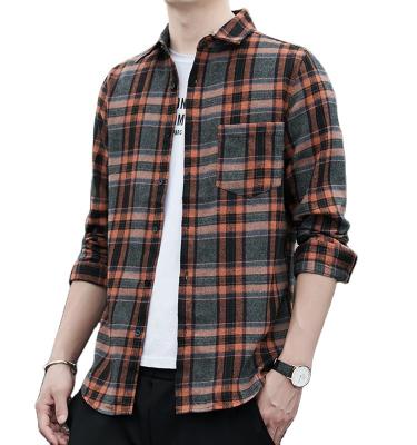 China Wholesale 100% ODM\OEM larga anti-pilling fashion plaid shirts checker flannel shirt custom long sleeve cotton manga camisa for men for sale