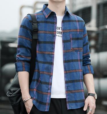 China Wholesale 100% ODM\OEM anti-pilling manga larga fashion design checker flannel shirt custom long sleeve cotton vestir camisa for men for sale