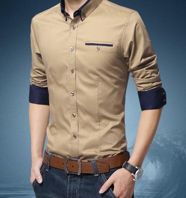 China OEM/ODM Anti-pilling Quick Dry 100% Cotton Camisa Shorts Sleeves Slim Fit Out Of Wear Latest Wear Solid Color Design Dress Shirt For Men for sale