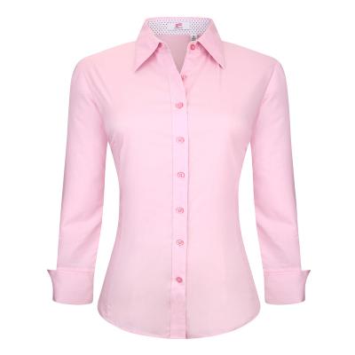 China Anti-pilling new 2021 elegant office ladies long sleeve blouses shirts casual style women blouse ladies for sale