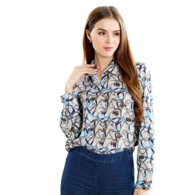 China High Quality Silk Satin Blouse Female Work Office Women Long Sleeve Ladies Anti-Shrink Shirts Full Blusas for sale