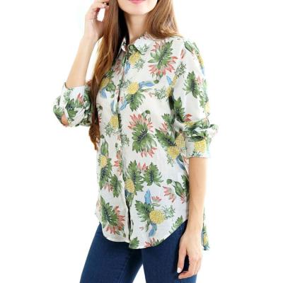 China Cheap Floral Print Blouse Women's Tops Anti-pilling Autumn Shirt Women's Casual Shirt Lady for sale