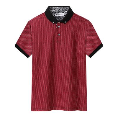 China New Breathable Cotton Patchwork Cultivate His Morality Men's Short Sleeve T-shirt Lapel Men's Polo T-shirt Clothing for sale