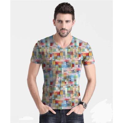 China OEM/ODM Anti Shrink Camisas Hombre Digital Short Sleeve Printing Geometric Design Shirts Casual Shirts For Men Summer for sale