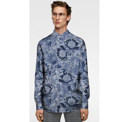 China 2021 Wholesale high quality custom made men's anti-pilling shirts long sleeve printed casual design for men for sale