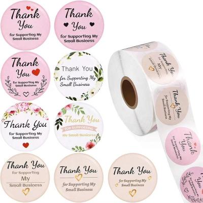 China 20222 Heat Sensitive Hot Selling 1.5 Inch Amazon Success 500 Pcs Packaging Label Seal Sticker Thank You Small Business Stickers for sale