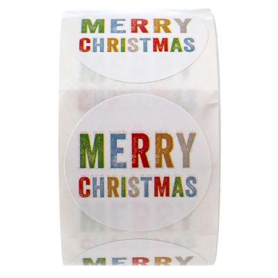 China 500Pcs Merry Christmas Heat Sensitive Stickers Christmas Style Red Green Label For Kid Gift Decor Product Packaging Stickers Label for sale