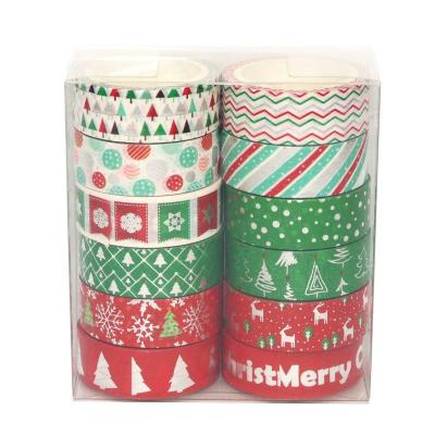 China ANTISTATIC 12 Rolls Christmas Washi Tapes Washi Tape Masking Christmas-Themed Decorative Tape Tapes for DIY Craft Scrapbook Decoration for sale