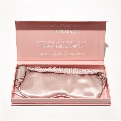 China Factory wholesale custom logo label 100% pure pink mulberry silk eye mask Sleeping blindfold eyemask Anti-wrinkle factory wholesale for sale