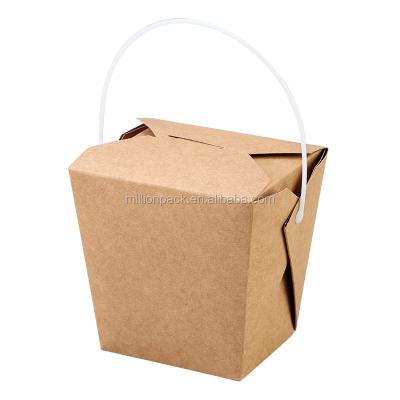 China Eco Friendly Disposable 32oz Kraft Paper Stored Biodegradable Disposable Takeaway Food Container for sale