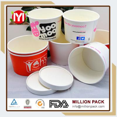 China Single Wall Custom Disposable Ice Cream Paper Cups With Lids for sale