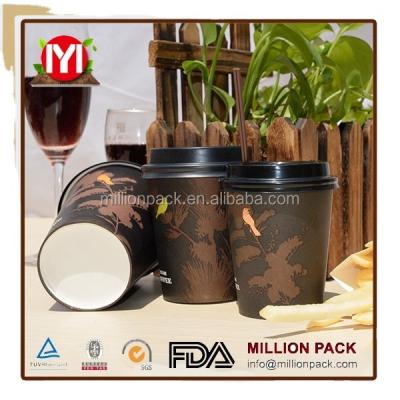 China LOGO Printed Disposable Printed Paper Disposable Custom Coffee Cups for sale