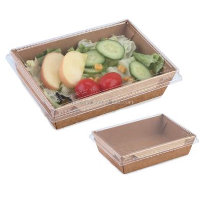 China Disposable 45MM Customer Print Take Away Kraft Paper Salad Box for sale