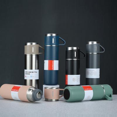 China New Design 304 One Cup Stainless Steel Thermos Flask Vacuum Flask Vacuum Mug Cup Viable Business Custom With Gift Box for sale