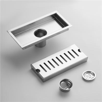 China Corrosion Resistant Logo Custom SUS 304 Shower Channel Drain Channel Long Stainless Steel Floor Drain for sale