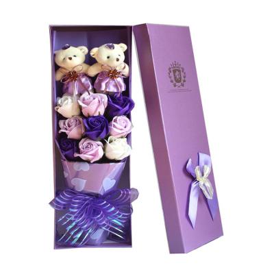 China Teddy Bear Teddy Bear Bouquets Roses Soap Flower Bouquets Hand Made Flowers From Soap for sale