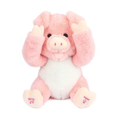 China Cute Cozy Plush Pink Pig Toy Handmade Soft Kids Animal Toy Music Electric Stuffed Plush Pig Plush for sale