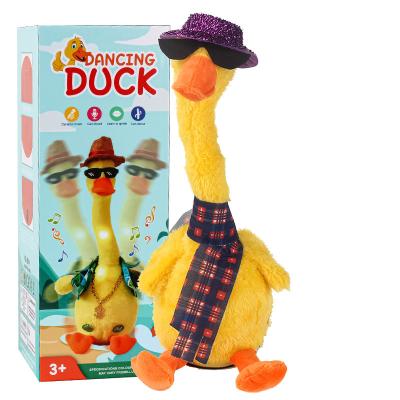 China Short Soft Plush Repeat Reread Talking Plush Dancing Duck for sale