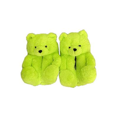 China Wholesale Animal Shaped Plush Teddy Bear Fashion Anti-skid Trend Bedroom Slippers For Women for sale